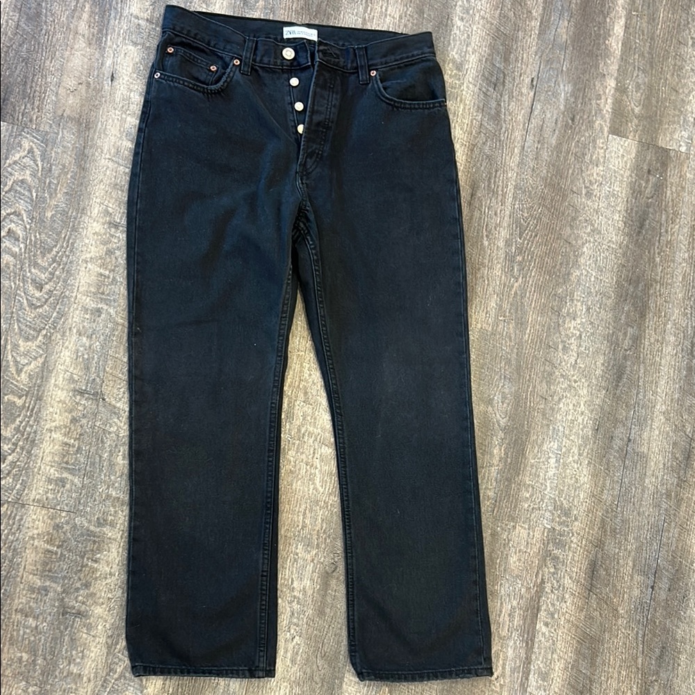 Black Zara Wide Leg Jeans High-Rise